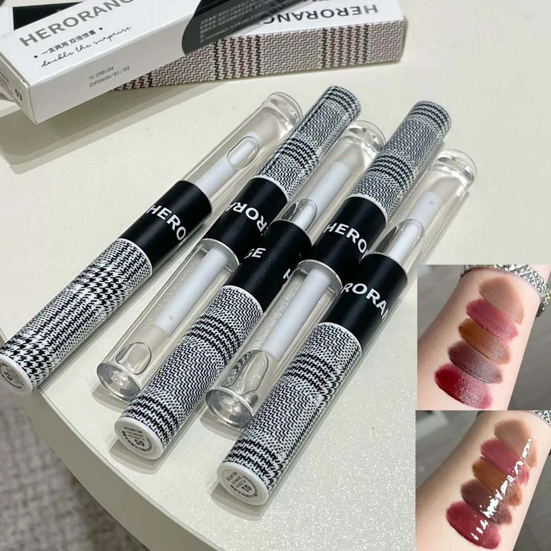 HERORANGE Dual-Ended Lip Tint - Mat en glanzend, opvullend, langdurig, mengbaar pigment