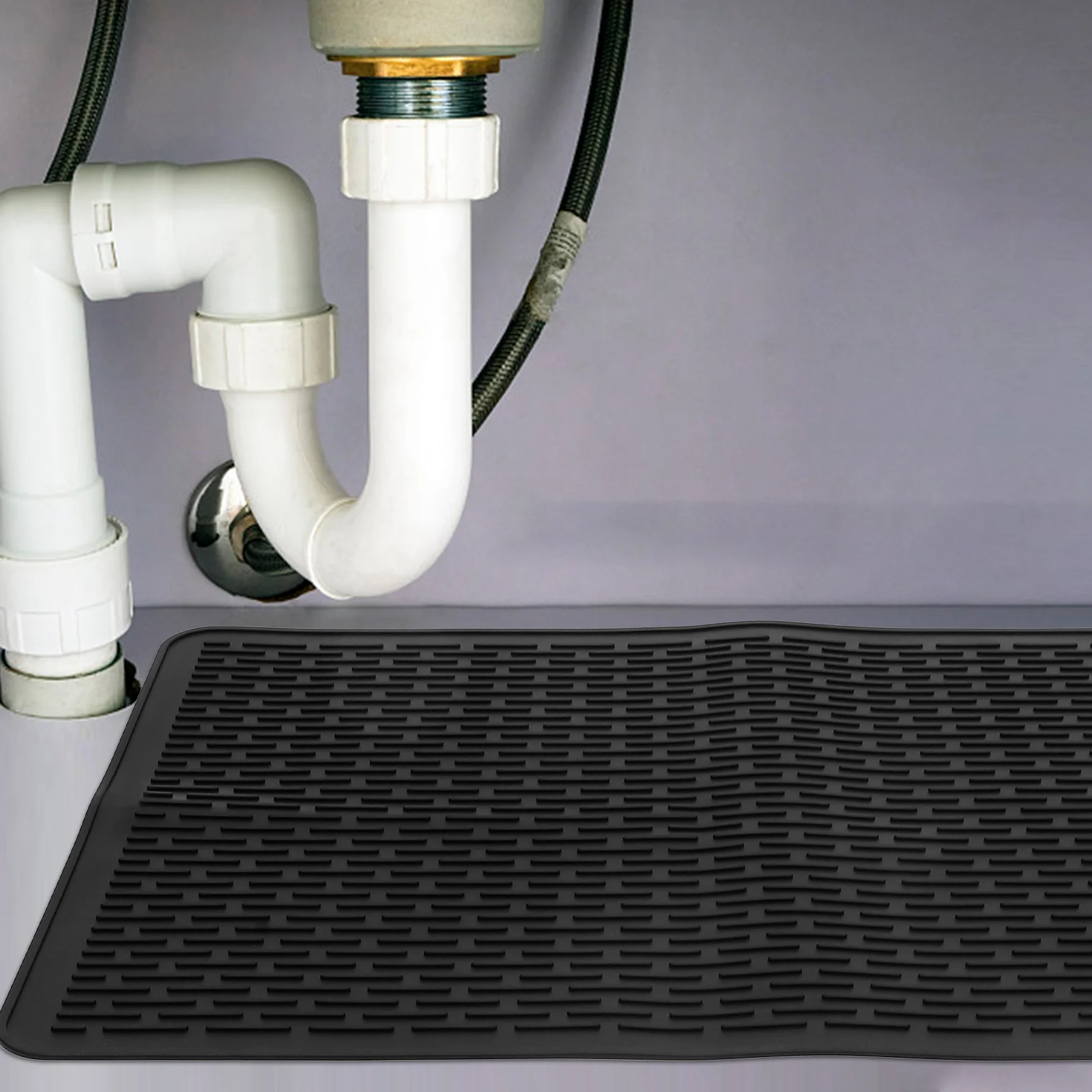 

Silicone Draining Mat 71x51cm Grey 700g Kitchen Sink Protector Anti Slip Dish Drying Pad Large Mats Household Storage