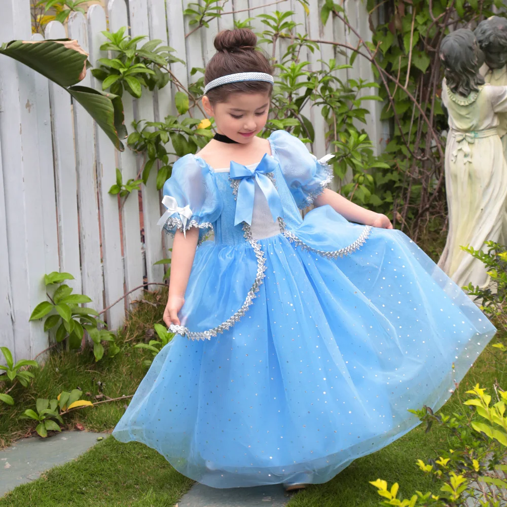 Vestido de princesa con lentejuelas hinchadas para niña, vestido de tul para boda, fiesta de cumpleaños, desfile de belleza, vestidos de baile de rendimiento, nuevo