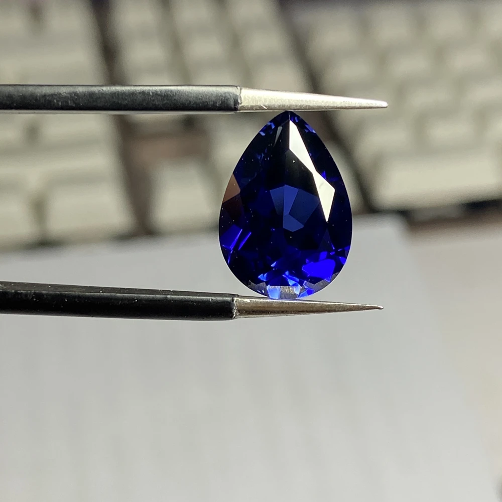 Hochwertiger blauer Saphir, 12×16 mm, birnenförmiger Schliff, Mohs-Härte, Edelstein für Schmuckherstellung/Sammlung/Geschenkstein – Detail 4