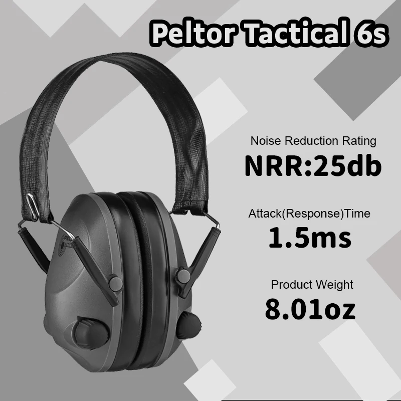 3M Peltor Tactical 6S Slim Line Electronic Headset with Audio Input Jack Olive Green Hearing Protection Ear Protection NRR 25dB