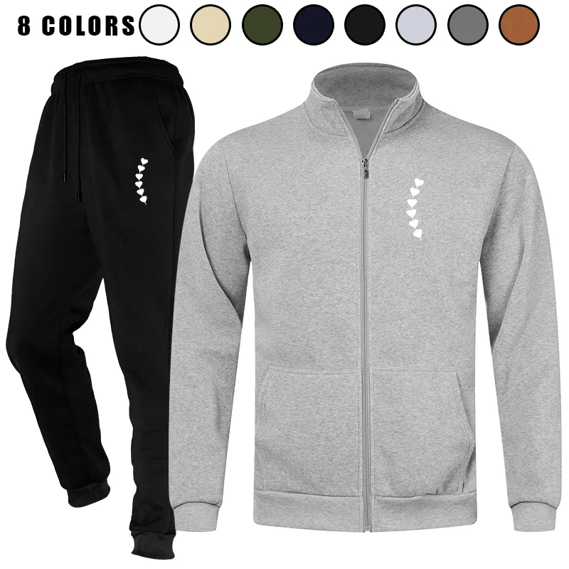 

Men Track Suits Sets Active Sweatsuit Full - zip Long Sleeve Jackets and Pants 2 Piece Outfits