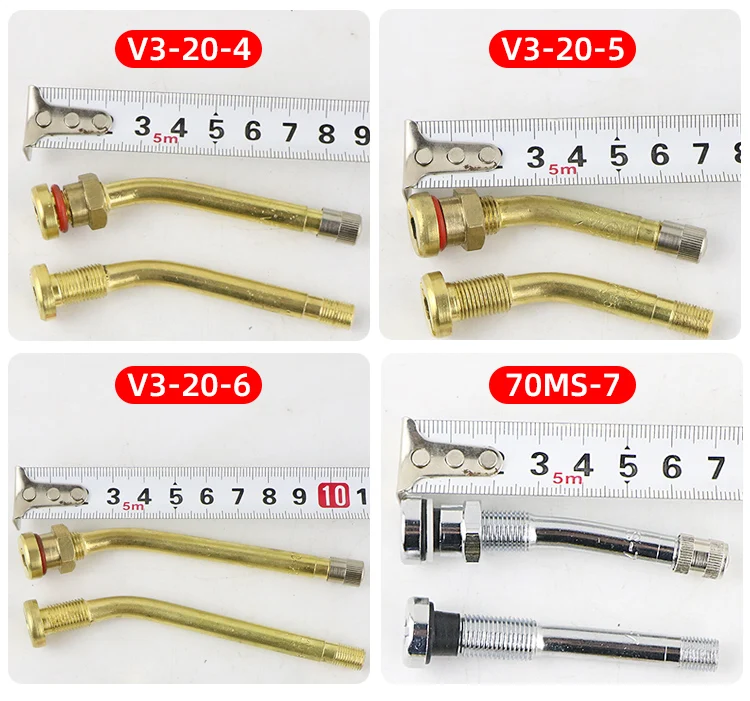 10pcs V3.20.4/5/6 High Quality Brass Air Tyre Valve Extension Car Truck Motorcycle Wheel Tires Parts