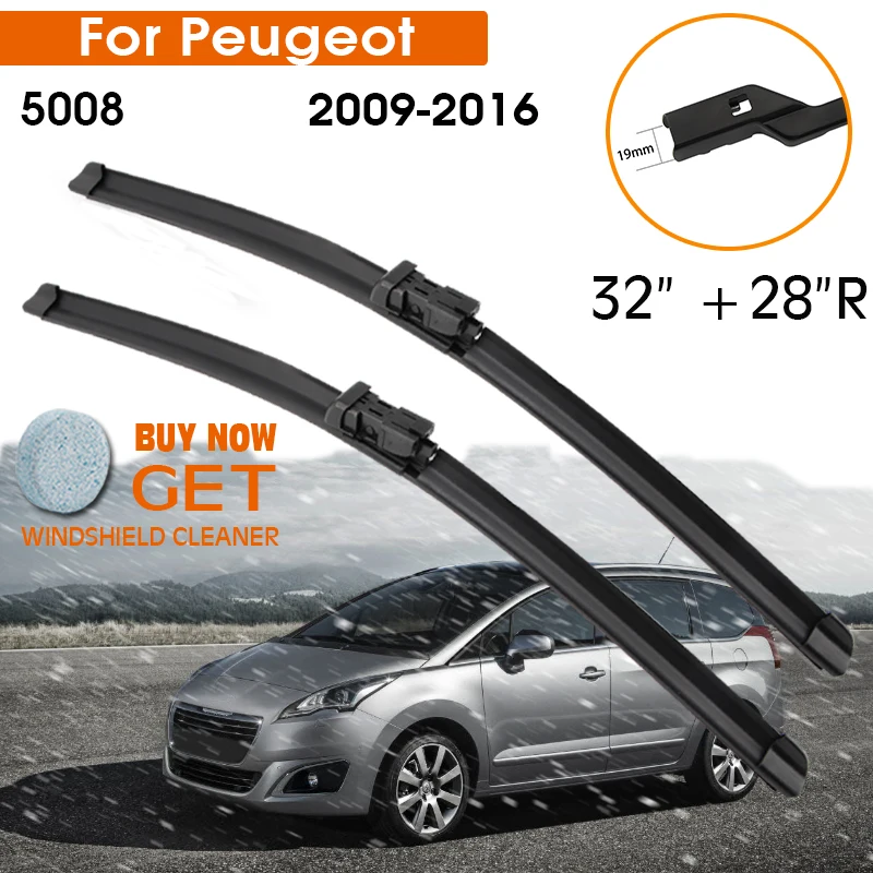 Car Wiper Blade For Peugeot 5008 2009-2016 Windshield Rubber Silicon Refill Front Window Wiper 32