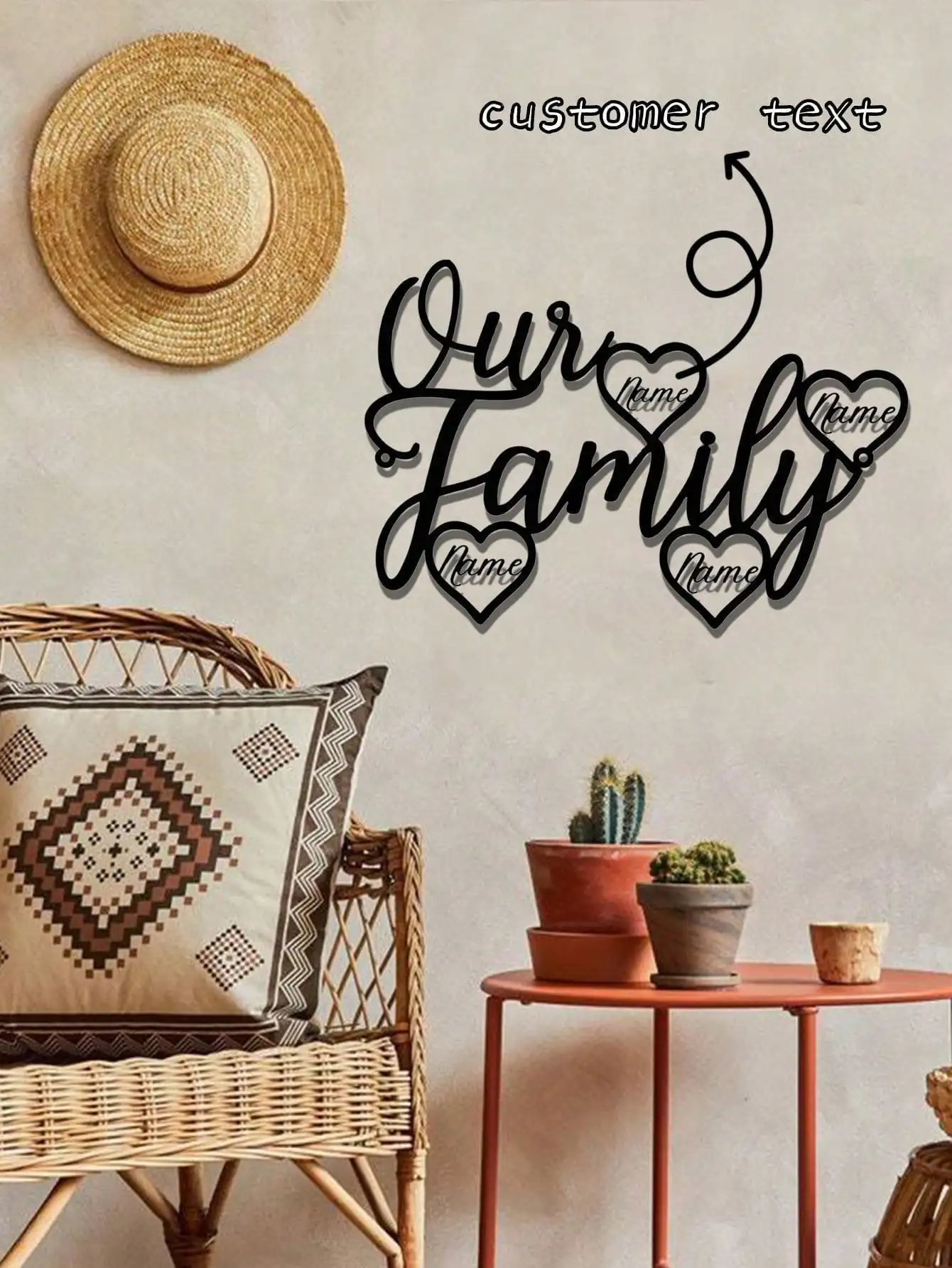 

Custom Family Name Metal Sign Our Crest Wall Art Housewarming Gift