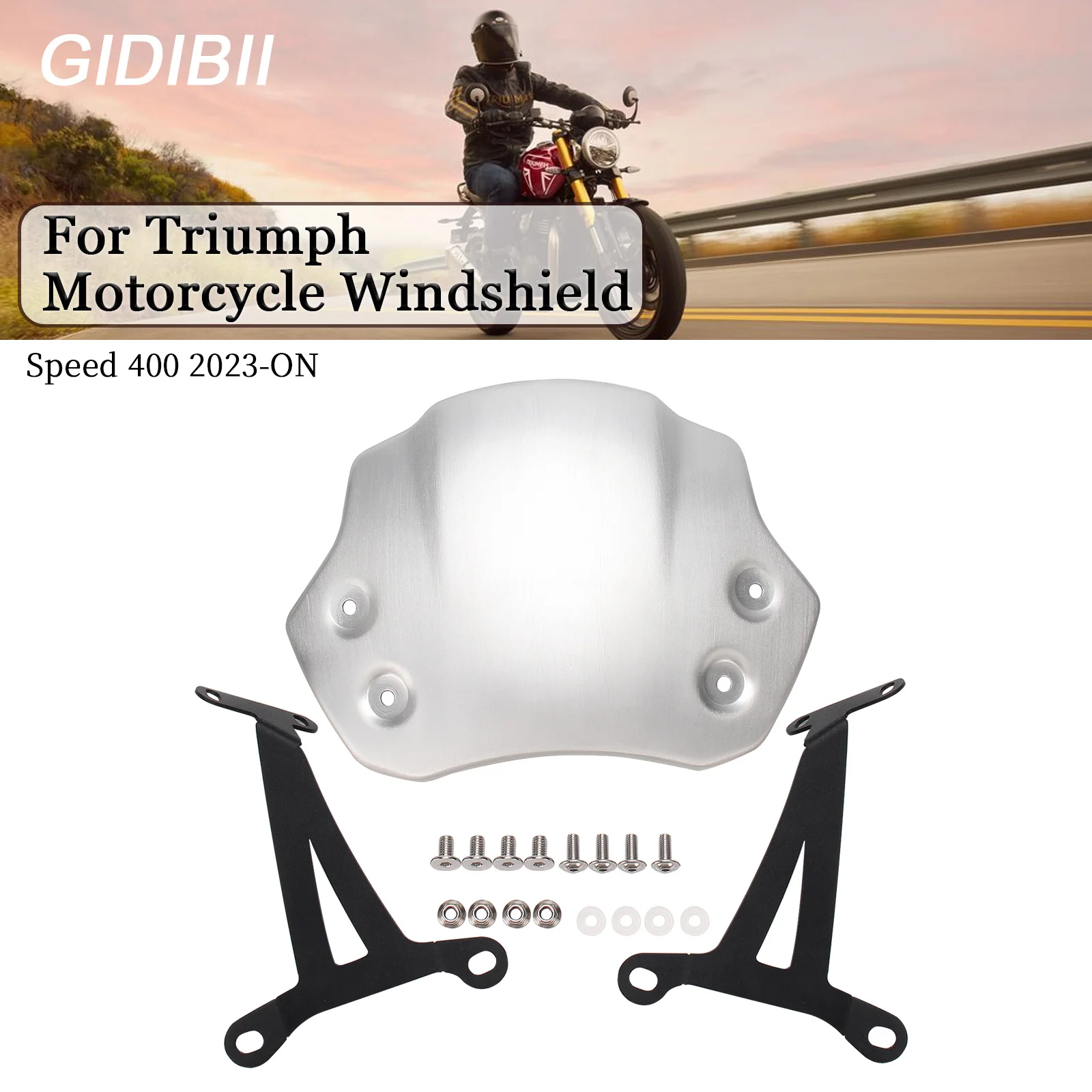 

Motorcycle Front Windshield Compatible With Triumph Speed 400 2023-ON Fairing Flyscreen Windscreen Wind Deflector Accessories