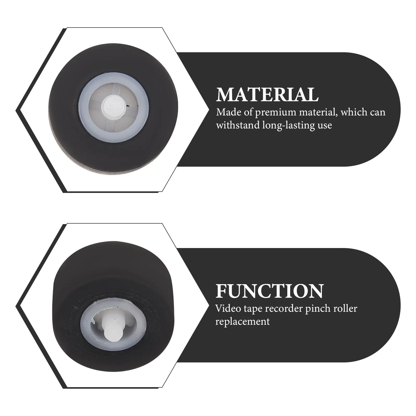 

3pcs Pinch Roller for Recorder Audio Video Cassette Machine Repair Parts Wear Resistant Rubber Wheel Replacements Bearings