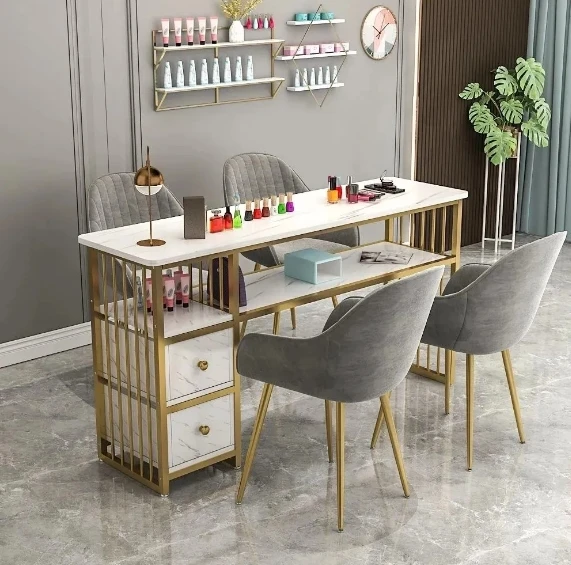 Nail Art Table and Chair Set Simple Special Price Economical Single Double Light Luxury Nail Art Shop Table