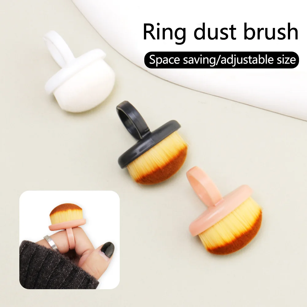 

Wearable Nail Prep Brush, Ring Design for Hands-Free Dust Cleaning, Portable Soft Bristle Manicure Tool
