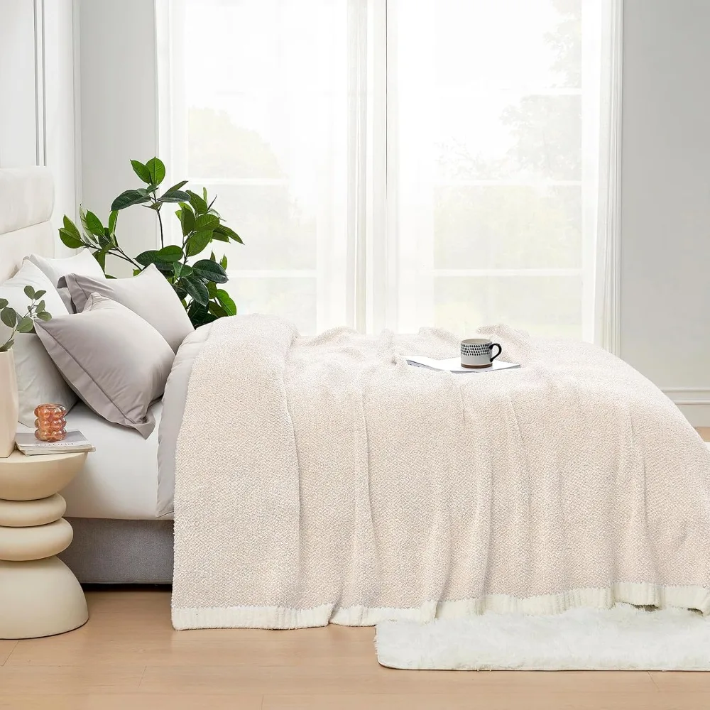 

Ultra Soft Ivory Bedding Blanket Twin XL, Warm Fluffy Microfiber Blankets for Bed, Living Room, Oversized Bed Blanket