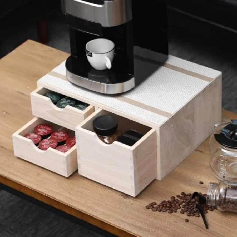 

Kitchen Storage Organizer with 3 Drawers for Coffee Brew K Cup/Coffee Pod Holder - Office Organization Drawer for Desk, Multi-P
