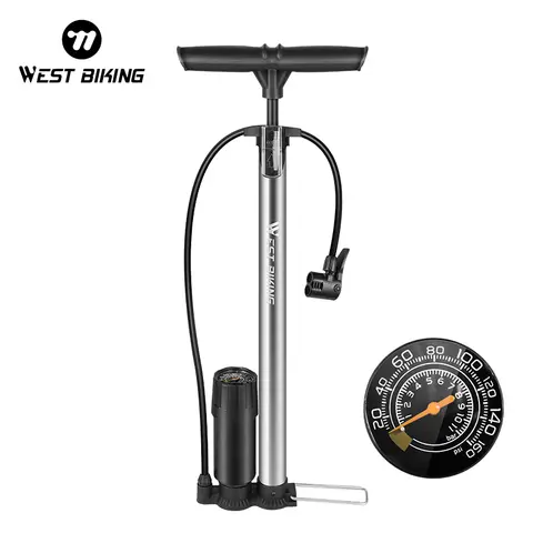 High Pressure Bicycle Floor Pump 120-160 PSI West Biking