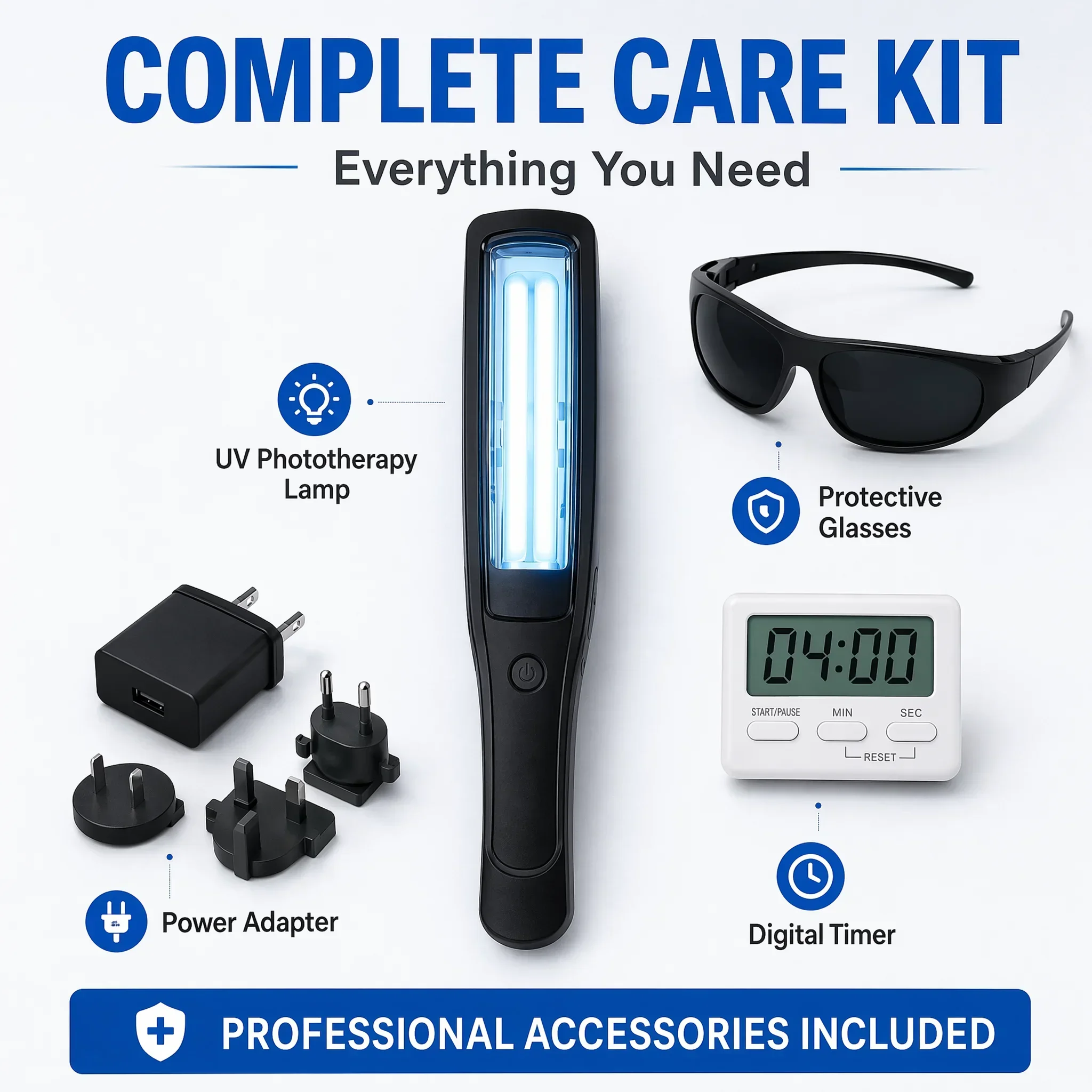 Handheld 311nm UVB Phototherapy Equipment Stable Output UV Light Portable Design For Arm Leg Back Whole‑Body Skin Care