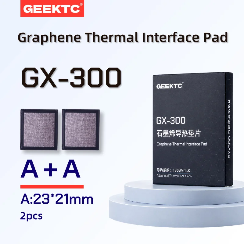 GEEKTC GX-300 grafen-thermische pad, 130 W/m·K, ultradunne thermische interfacepad voor CPU, GPU, laptop en desktop-pc.