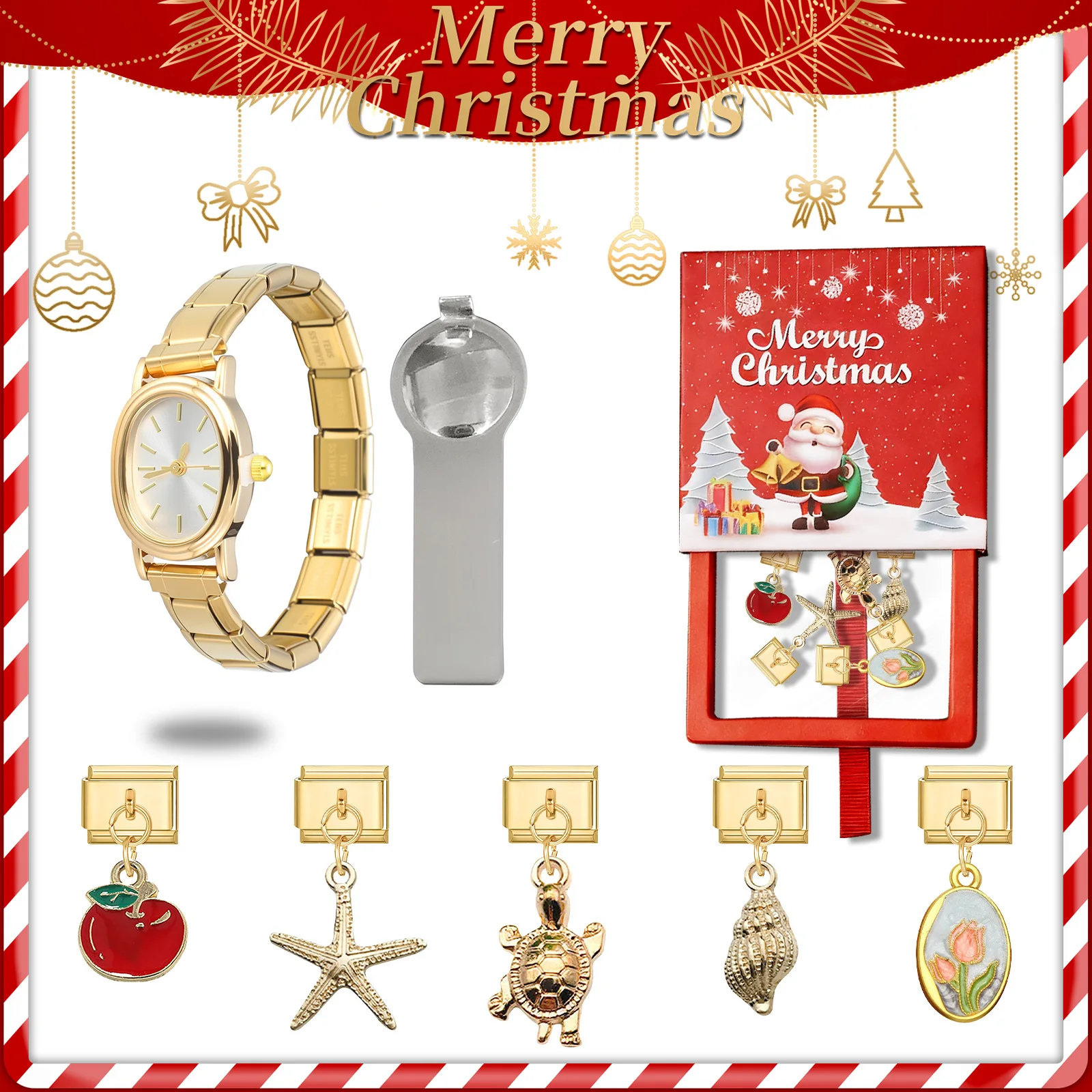 موصل ساعة الموضة الفولاذ المقاوم للصدأ صالح 9 مللي متر وصلات سحرية إيطالية المرأة ساعة مربعة رأس رابط سوار لتقوم بها بنفسك مجوهرات هدية #1