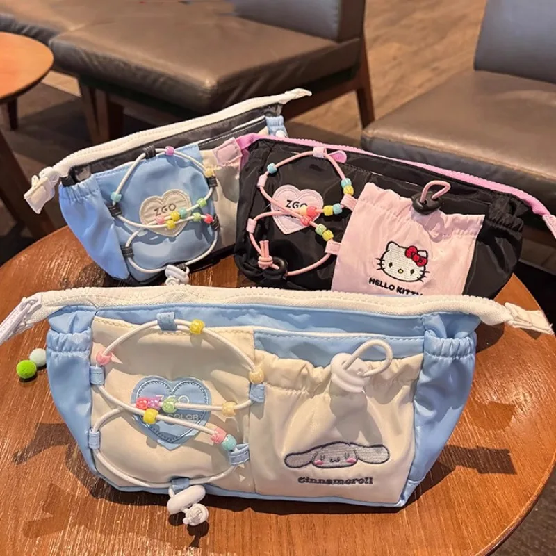 

Hello Kitty Pencil Case NEW Cartoon Embroidery Fashion High-capacity Storage Pen Case Delicate Personality Students' Supplies