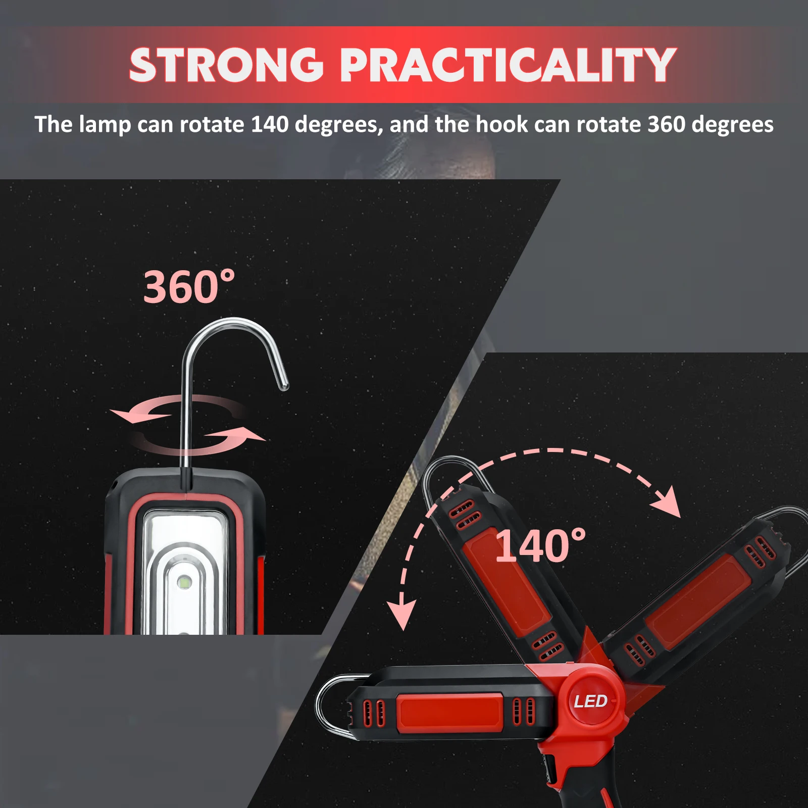 300W 1200lm światło robocze bezprzewodowy LED do baterii Milwaukee 140 ° szerokokątna latarka do kempingu warsztatowego na zewnątrz (bez baterii)