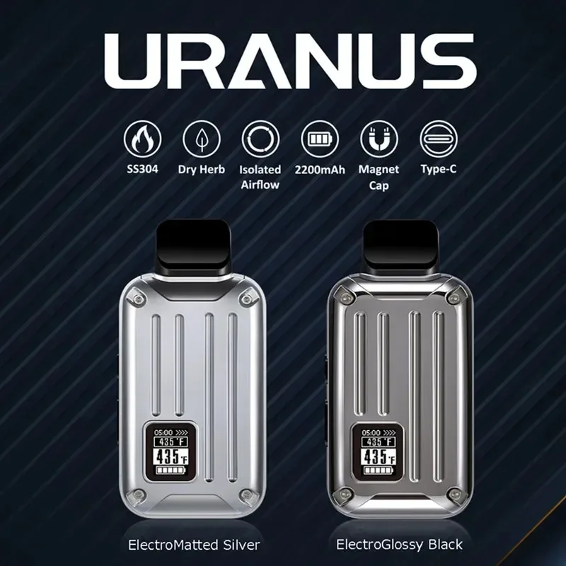 Portable Dry Herb Vaporizer ANIX Uranus Vape Pen E Cigarettes Kits OLED Display Screen 2200mAh Battery Herbal Vaporizer Ecigs