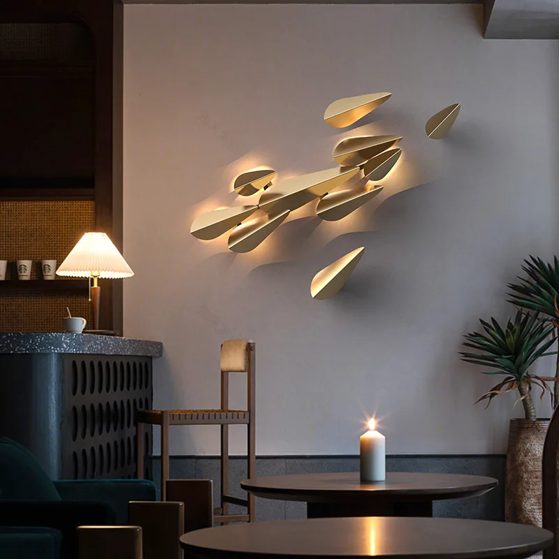 Dekoracja ścienna ze stali nierdzewnej w stylu post-modern, luksusowa, inspirowana włoską sztuką, do salonu, sypialni, na ścianę tła, do korytarza, oświetlenie ambientowe.