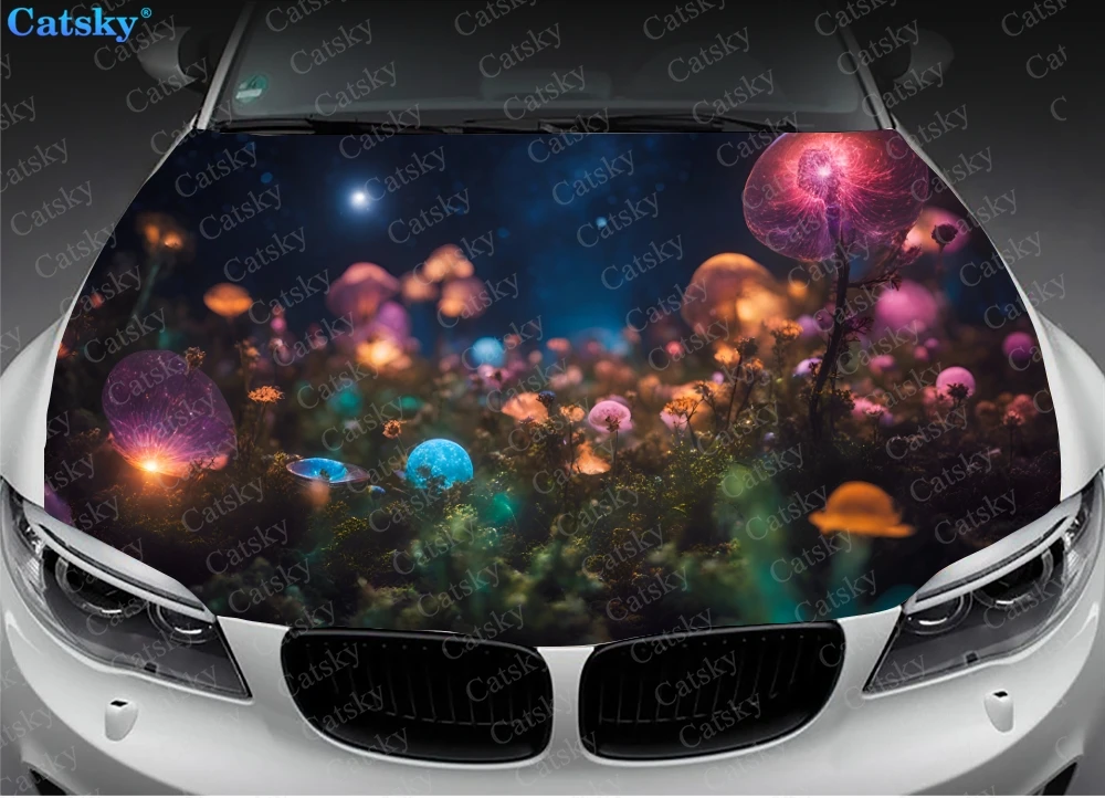 jellyfish Car Hood Decal Vinyl Sticker Graphic Wrap Decal Graphic Hood Decal Accessory Fits Most Vehicles