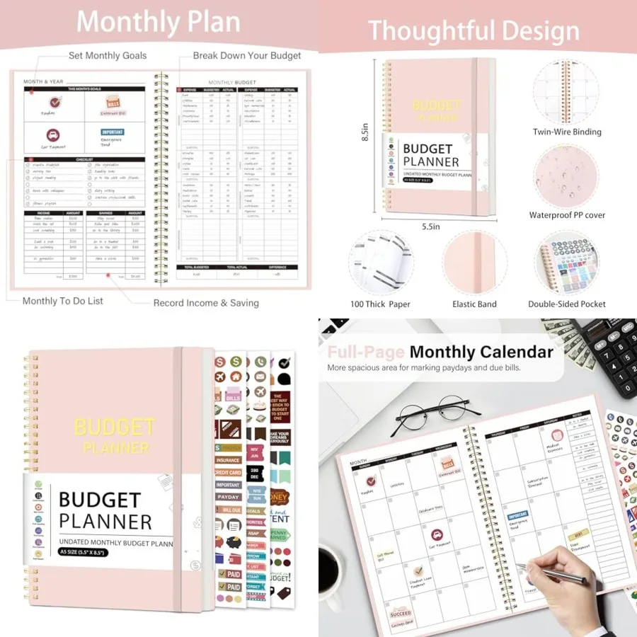 

Budget Planner A5 Monthly Financial Organizer Planner with Expense Budget Book Expense Tracker Notebook Accounting Book to Mana