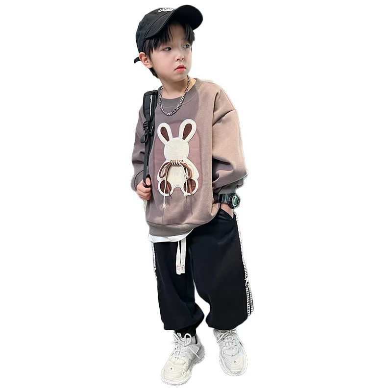 

Spring Autumn Boy Clothes Children's Cartoon Sweatshirt and Pants Set Fashion Top and Bottom 2 Pieces Teenage Kids Tracksuit