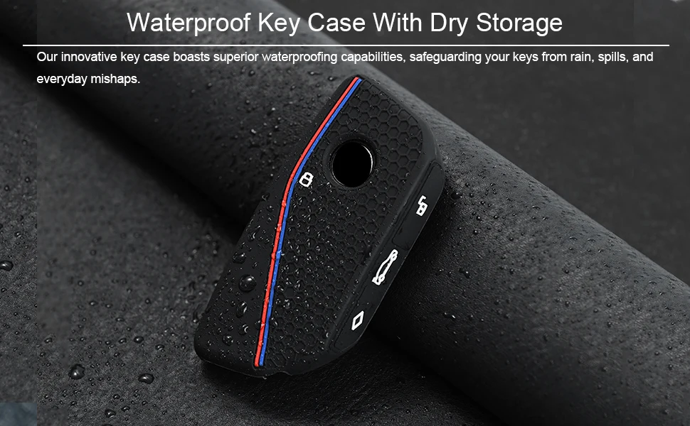 Silicone Key Ring Chain Case Holder Cover Shell Protector 3 Button For BMW Ix X1 I4 XM I7 2 3 5 7 Series X3 X5 2024 2022 2023