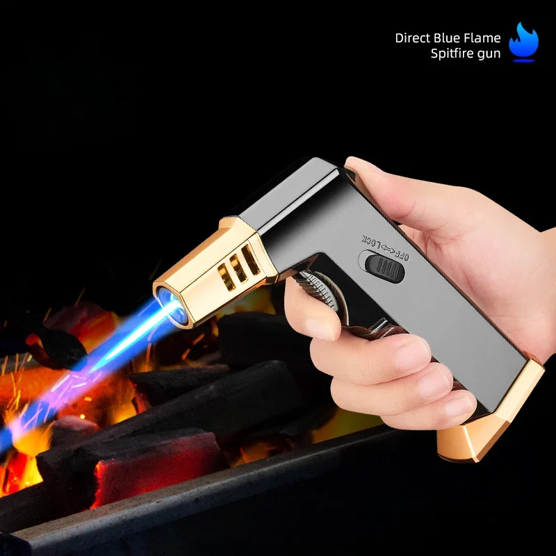 

Зажигалка для интернет-знаменитостей: креативная, с прямым поджигом, стильный металлический ветрозащитный дизайн, портативная, для барбекю на открытом воздухе, оптом