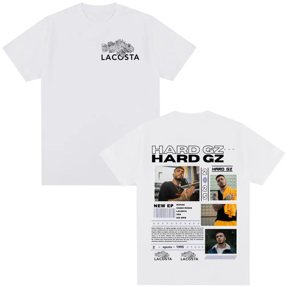 Rapper HARD GZ Tour Graphic T Shirt Men's women  Vintage Fashion Hip Hop T-shirts Oversized Cotton Casual T-shirt Streetwear