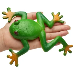 1Pcs Simulation Soft Stretchable Rubber Frog Model Creative Funny Toy Soft Wacky Frog Toy Spoof Vent Toys for Children Kids Toy