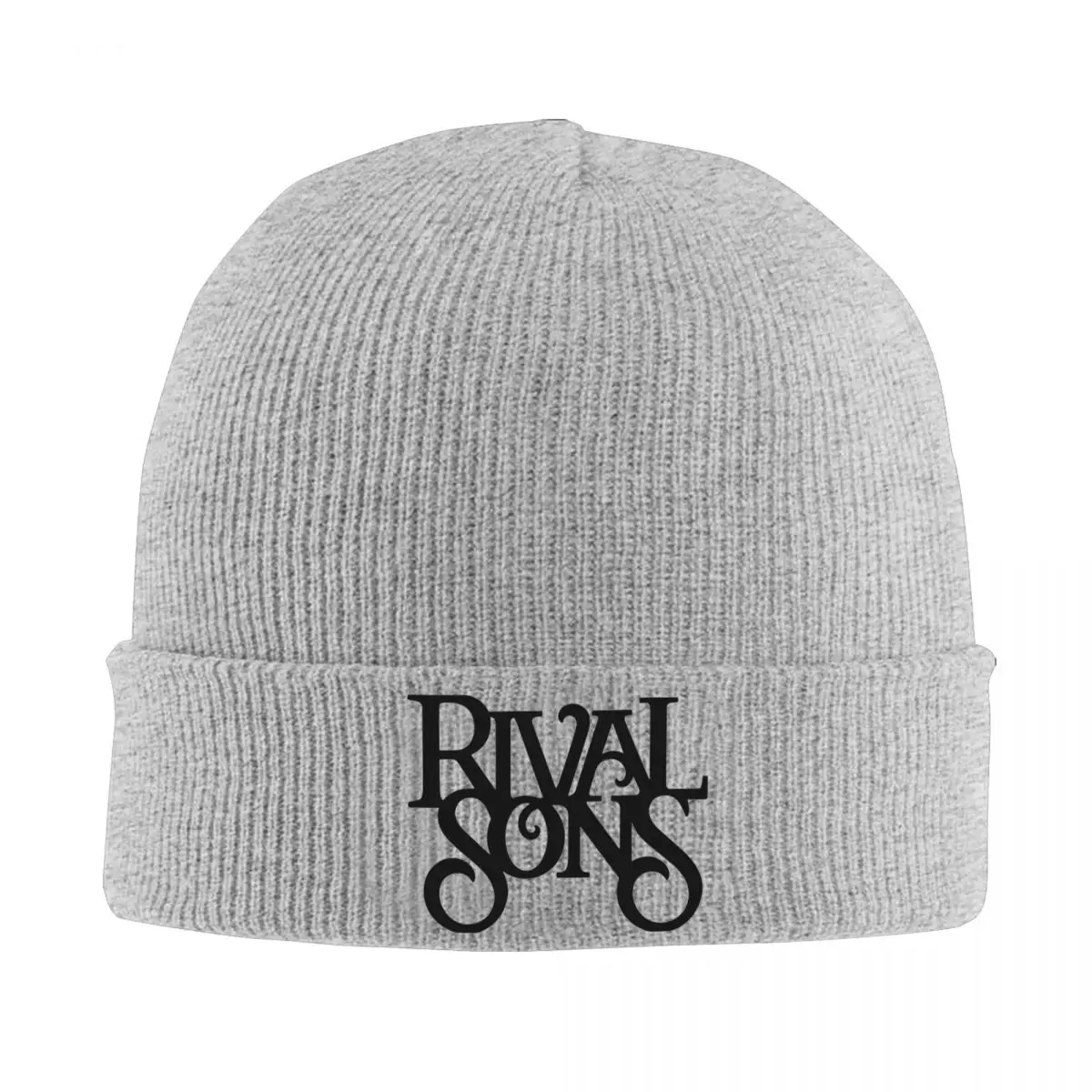 Rival Sons Punk Rock Band Beanie Hats Black Logo Knit Hat Hippie Elastic Men Women Caps Spring Graphic Fashion Bonnet Hats Gift