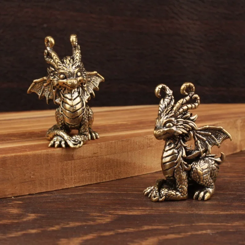Little Flying Dragon Statue Home Decor Figure Ornament Brass Magic Dragon Ornament Home Decoration
