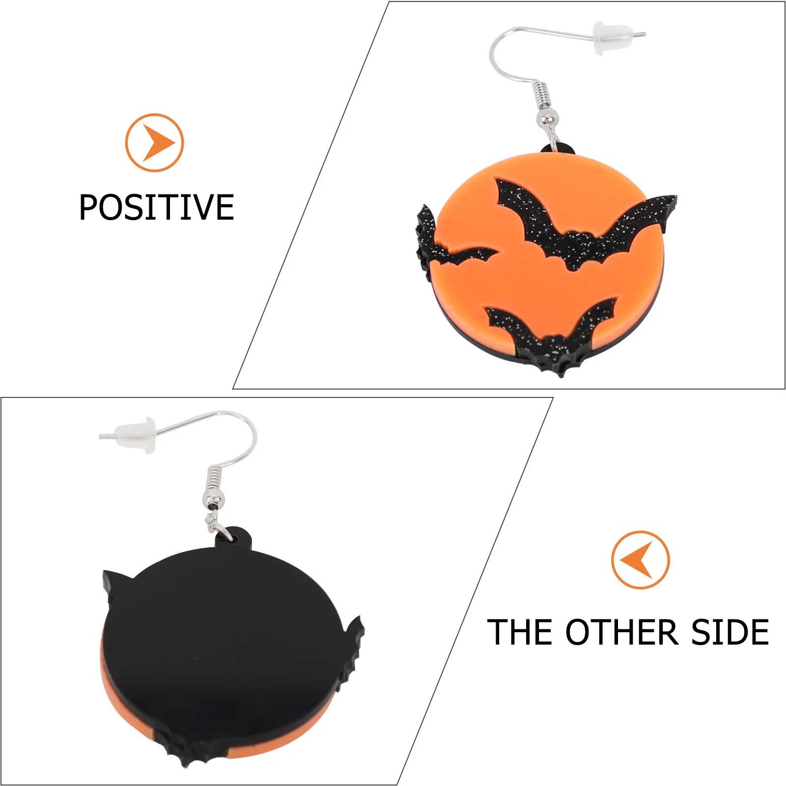 

2 Pcs Halloween Earring for Women Themed Jewelry Accessories Bat Earrings Mood Dangle Drop Miss