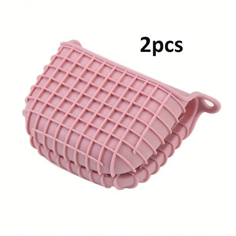 2pcs Silicone Pot Handle Covers, Silicone Hand Clips, Non-Slip,Thickened Anti-Scalding Design, Suitable for Kitchen Use view 3