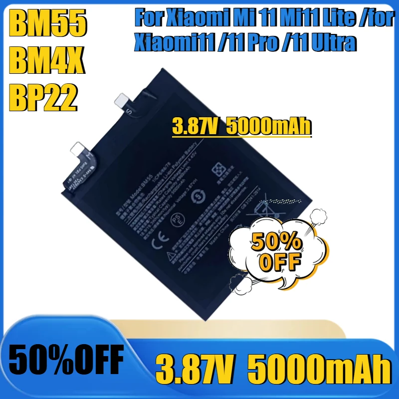 

New BP42 BM4X BM55 Battery for Xiaomi Mi 11 Mi11 Lite /for Xiaomi11 /11 Pro /11 Ultra Phone Batteries+Tools