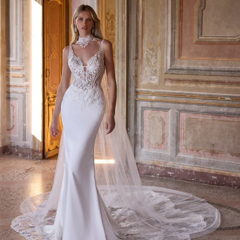 

Белые свадебные платья, блестящая цветочная наклейка с открытыми плечами, юбка «рыбий хвост», свадебное платье, свадебное платье на заказ