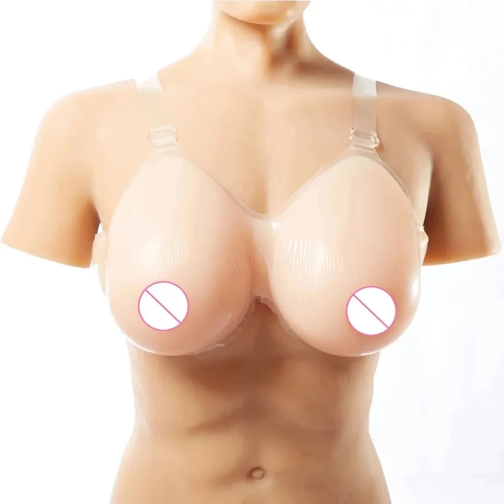 Silicone Fake Breast Realistic Artificial Shoulder Strap Breast Forms Huge False Chest Shemale Crossdresser Drag Queen Cosplay