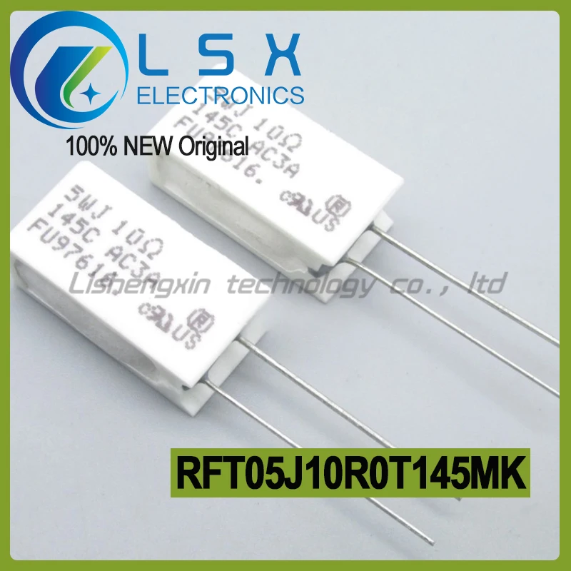 5-10pcs 5W 10R 145 ℃ 3A RFT05J10R0T145MK Ceramic Cement Resistance Long Pin with Temperature New and Original