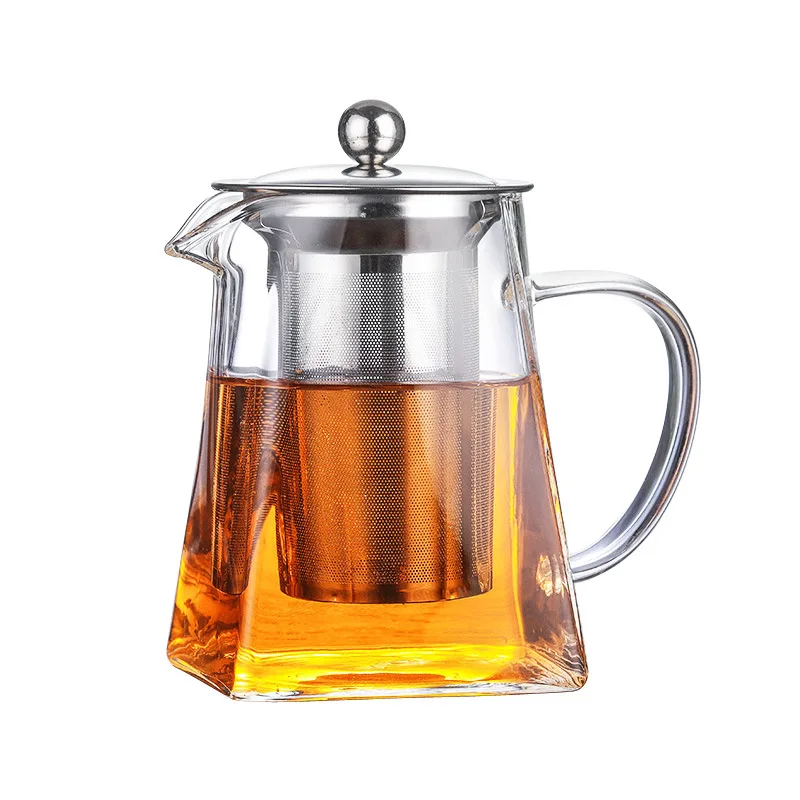 Heat Resistant Glass Teapot with Stainless Steel Tea Infuser Filter Flower Tea Kettle Kung Fu Tea Set Puer Oolong Teapot Hotsale