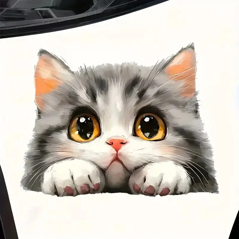 Cute Cat Head Stickers Decoration for Living Room, Wall, Bedroom, Toilet and Home Decor Car Decals Self-Adhesive
