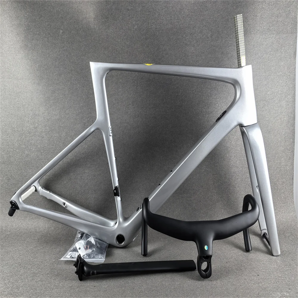 Custom color and logo EVO Disc Carbon Frame Sliver Internal Cable Bicycle Frameset 44cm 48cm 51cm 54cm 56cm