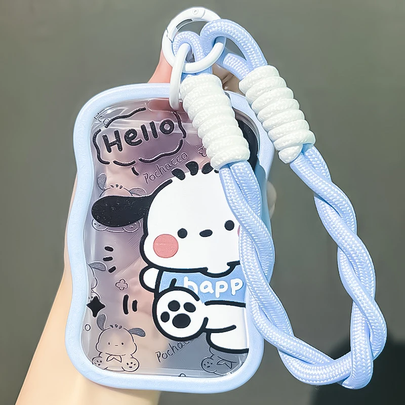 Transparente Foto Titular do Cartão, Sanrio Kawaii Olá Kitty Pochacco, Idol Foto Manga, Chaveiro Cartões Protector Case, Cartão de Estudante