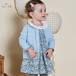 Dave Bella Spring Autumn Girls Flowers Dress Long Sleeve Fashion Round Neck Ruffle Loose Princess Party Kids Dress DB3222571