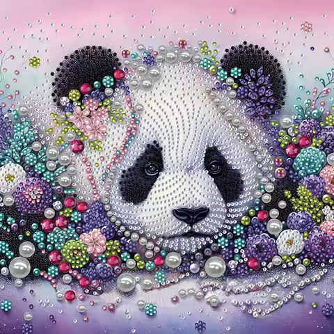 Diamond Dots Pearl Gem Painting with Frame 25x25cm Diamond Art Pearl Painting Kit for Adults Beginners Gift Idea Home Wall Decor