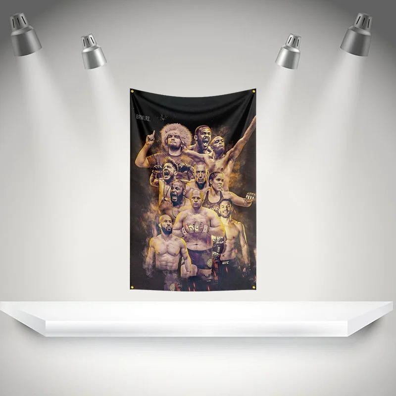 U-UFC Flag Boxer Banner   HD Printing Tapestry Exhibition Boxer Sports Fans Garage Decor