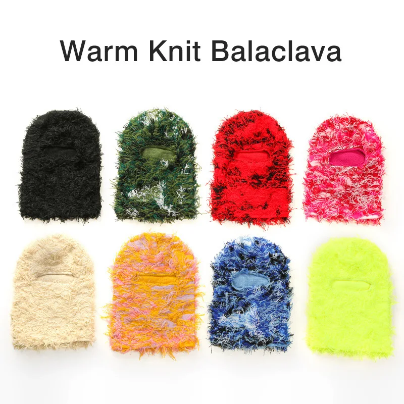 Cap Balaclava Ski Mask Man Motorcyclist Winter Cycling Knitted Wool Halloween Party Funny Acrylic Balaclava Thermal Headgear