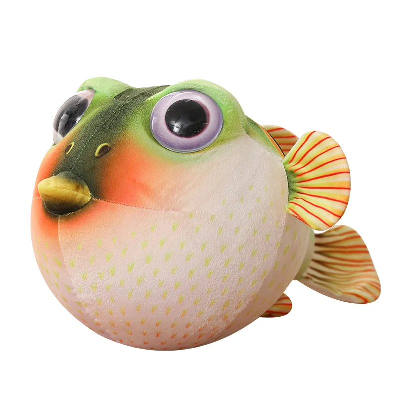 Vida real pufferfish brinquedo de pelúcia simulação animais do mar puffers brinquedos de pelúcia macio aquário peixes bonecas presentes de natal crianças