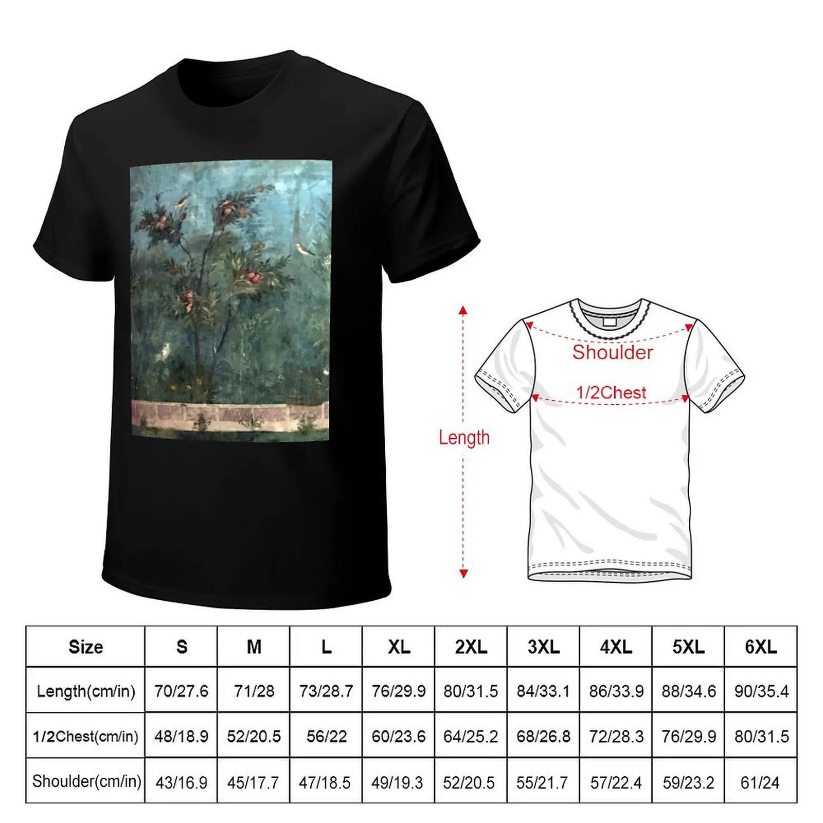 Antico fresco romano della villa dell'imperatrice Livia T-shirt grafica figure anime camicia anime vintage T-shirt da uomo