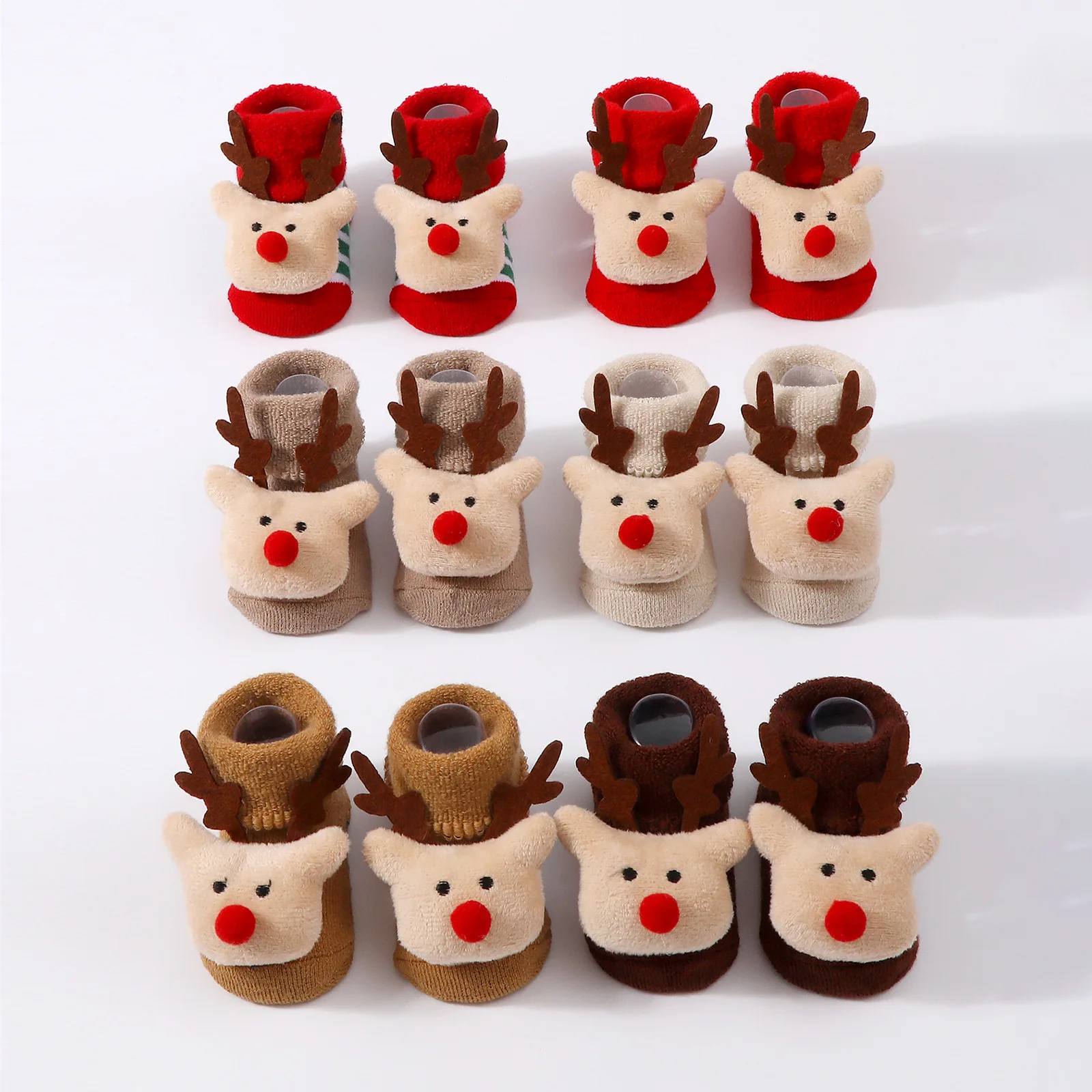 أطفال الأطفال الجوارب للفتيات الفتيان عدم الانزلاق محبوك القطن طفل لطيف الأيائل الطفل عيد الميلاد الجوارب لحديثي الولادة الرضع الجوارب