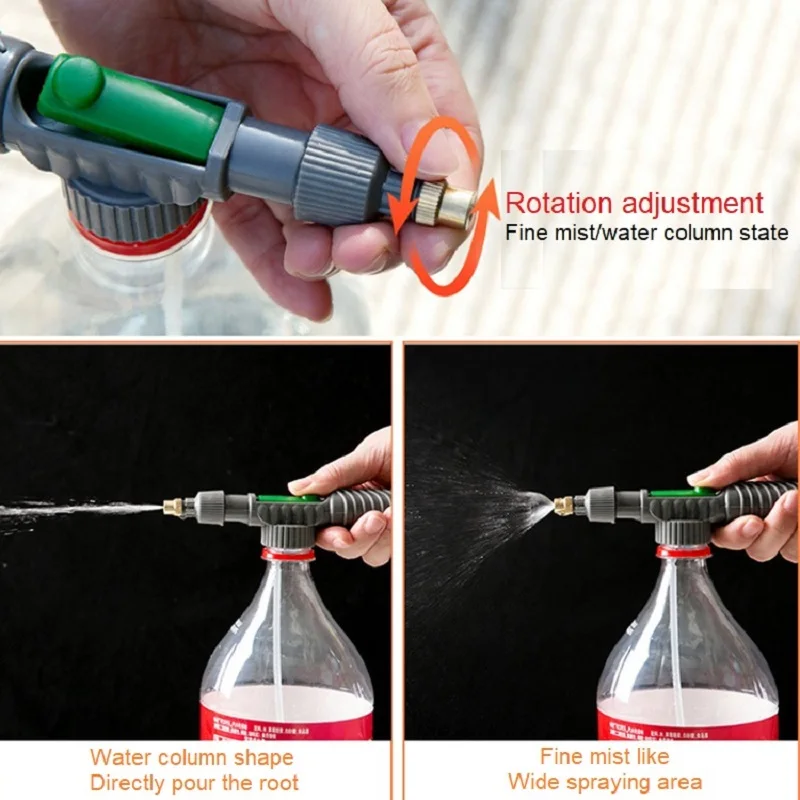 High Pressure Air Pump Manual Sprayer Adjustable Drink Bottle Spray Head Nozzle Garden Watering Tool Sprayer Agriculture Tools